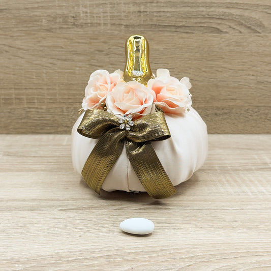 Sacchetto Tondo Con Scarpetta Oro Con Sali Profumati Orchidea Bomboniere