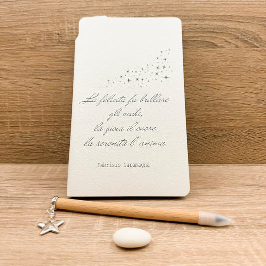 Blocco Note Bianco e Matita con Ciondolo Stella Tabor