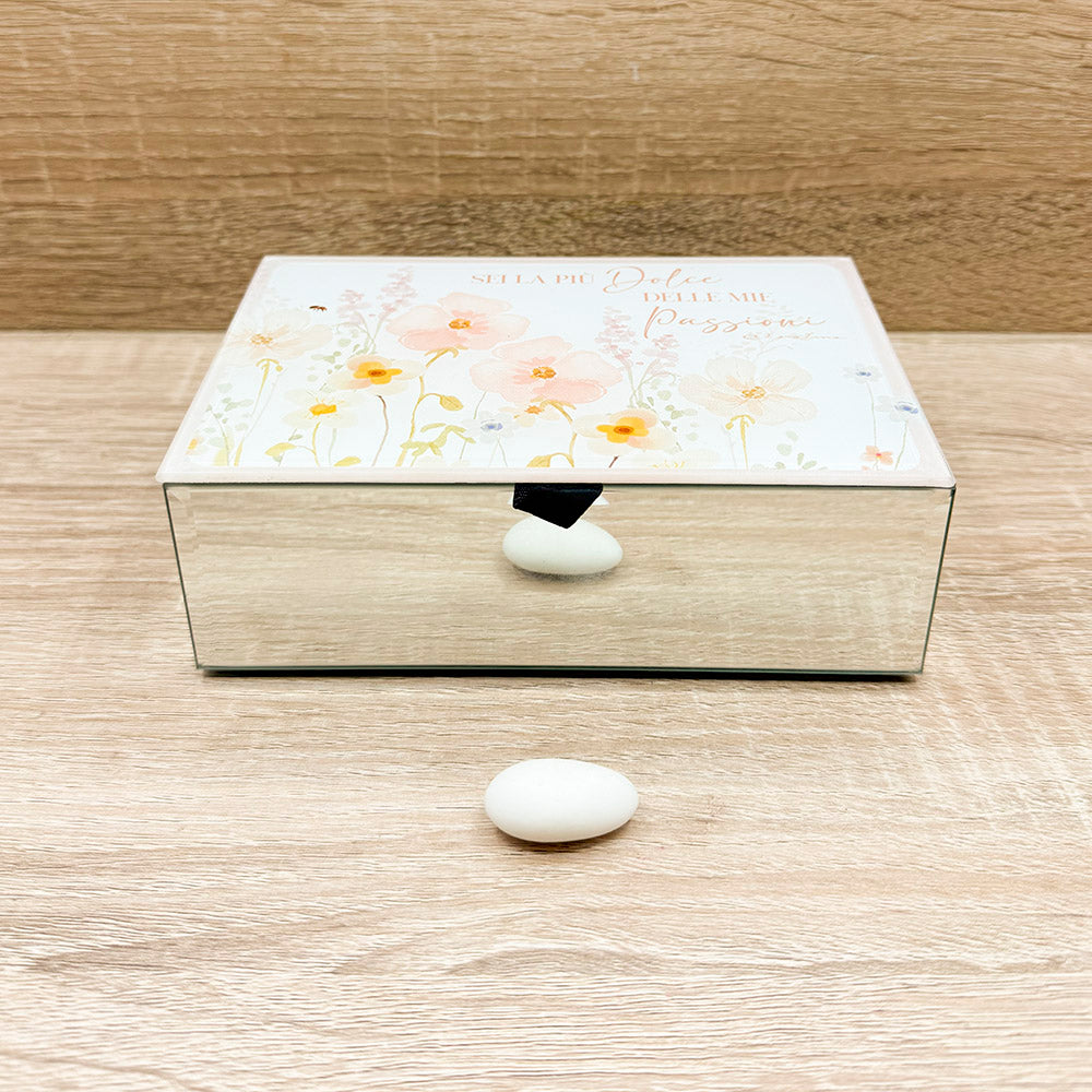 Scatola Porta Gioie Decoro Floreale Rosa Claraluna