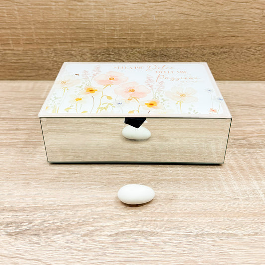 Scatola Porta Gioie Decoro Floreale Rosa Claraluna