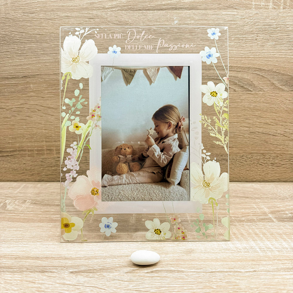 Portafoto Decoro Floreale Rosa Claraluna