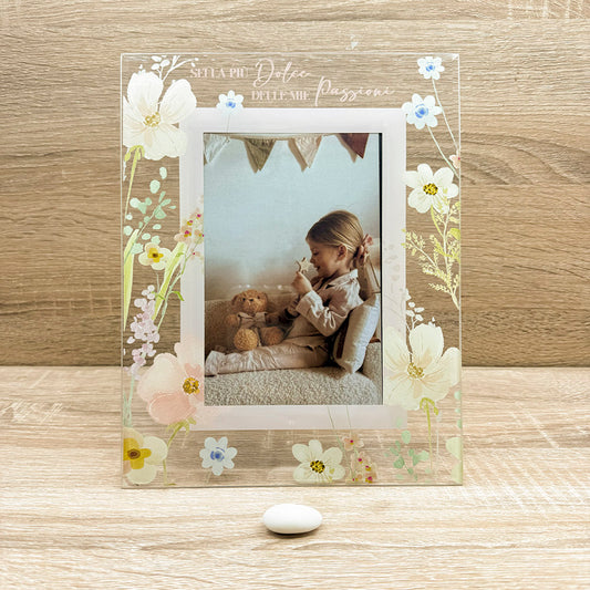 Portafoto Decoro Floreale Rosa Claraluna