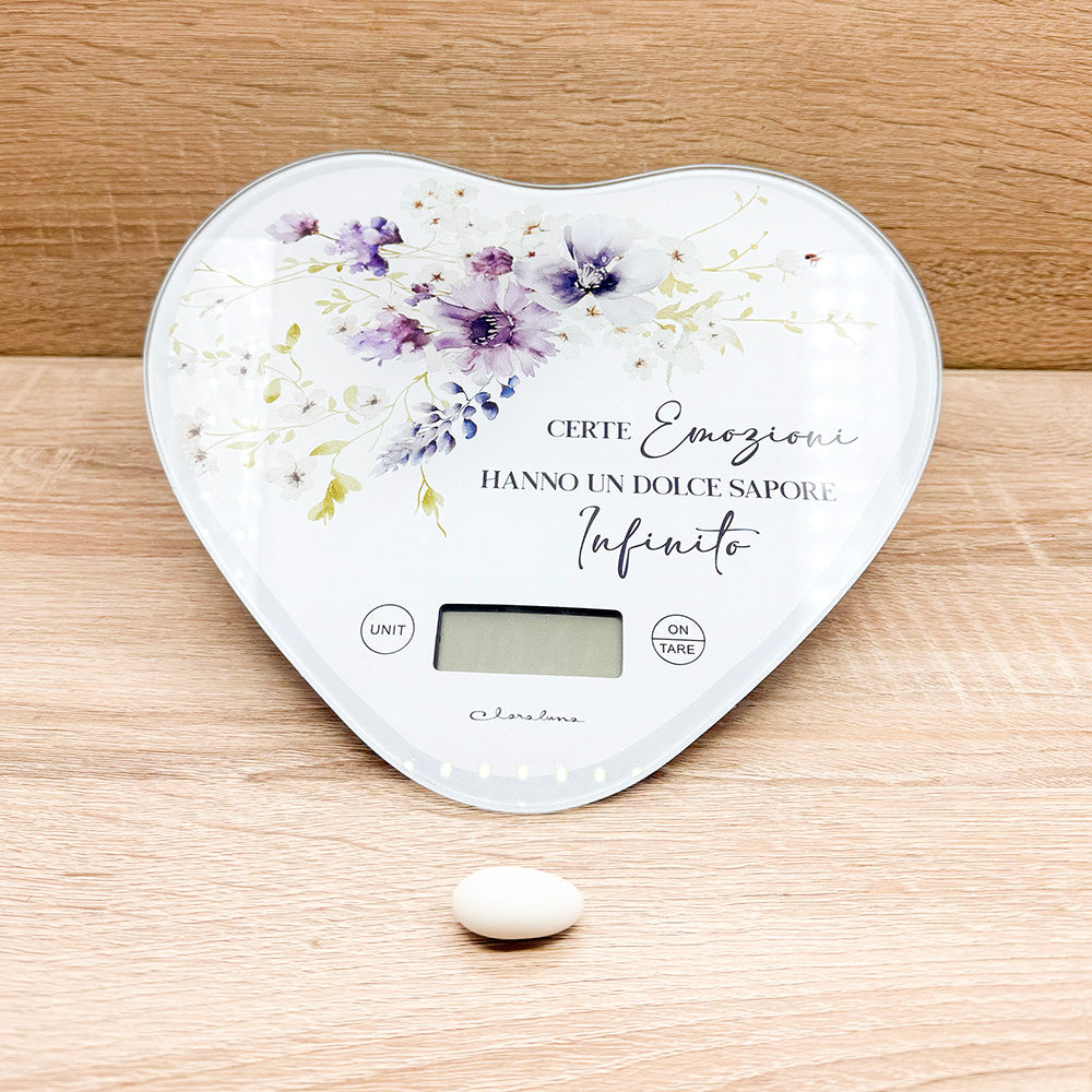 Bilancia Cuore Decoro Floreale Lilla Claraluna