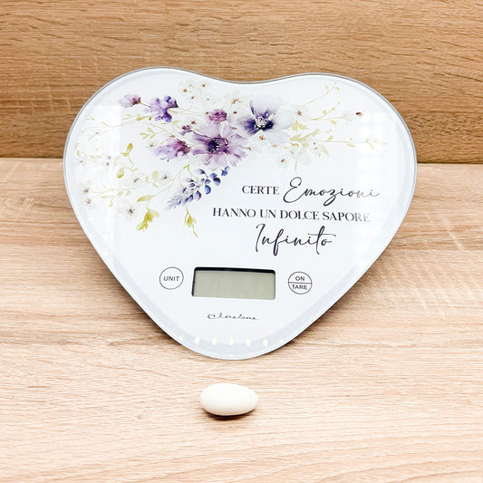 Bilancia Cuore Decoro Floreale Lilla Claraluna