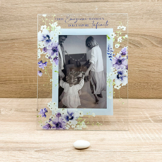 Portafoto Decoro Floreale Lilla Claraluna