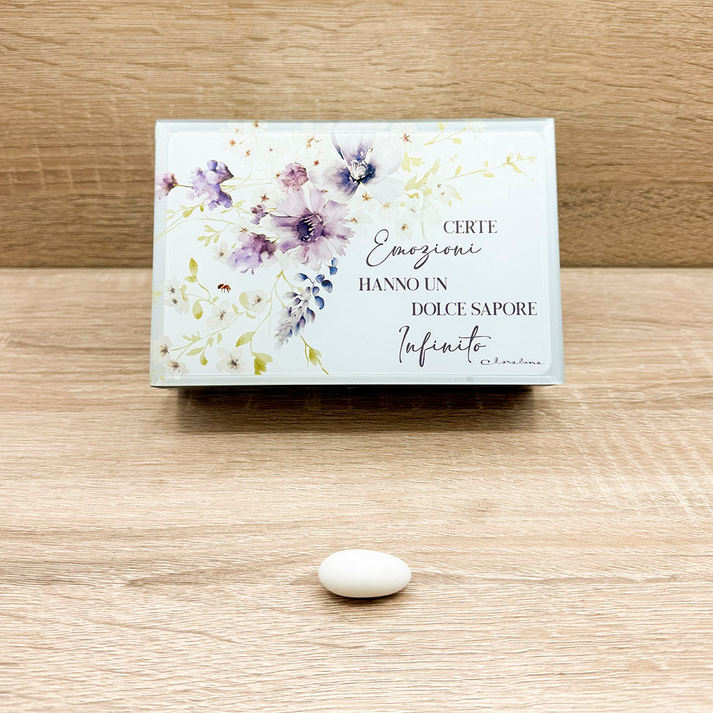 Scatola Porta Gioie Decoro Floreale Lilla Claraluna