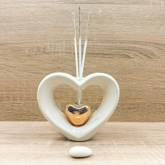 Profumatore Doppio Cuore Oro Rosa Claraluna