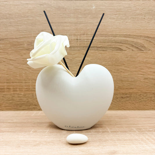 Profumatore Cuore Bianco con Fiore Claraluna