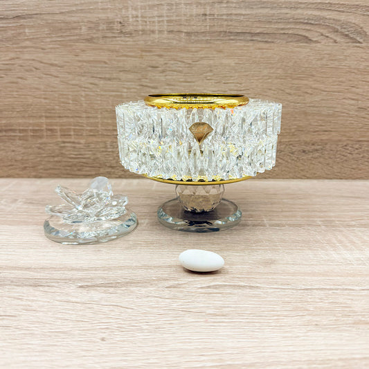 Portagioie in Cristallo con Fiore Orchidea Bomboniere