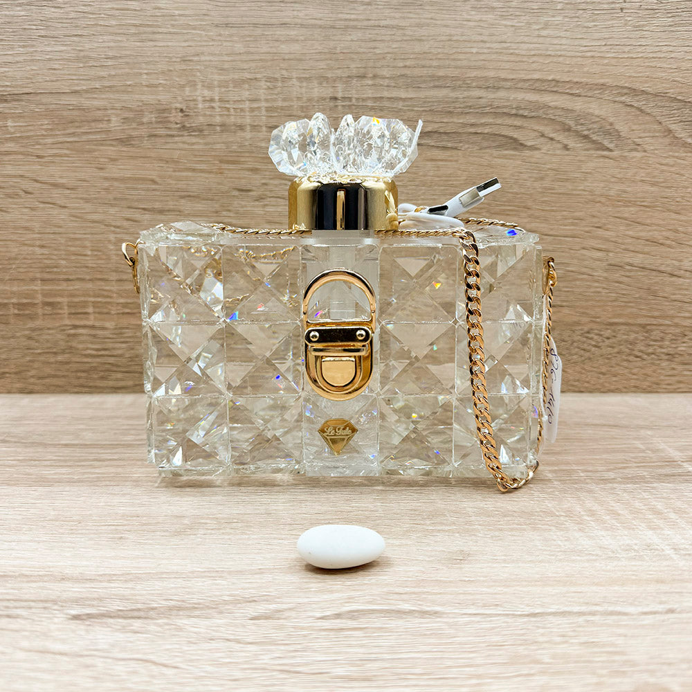 Borsetta Profumatore Elettrico in Cristallo Orchidea Bomboniere