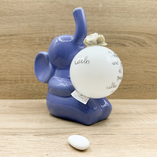 Lampada Elefante Blu Con Frase Orchidea Bomboniere