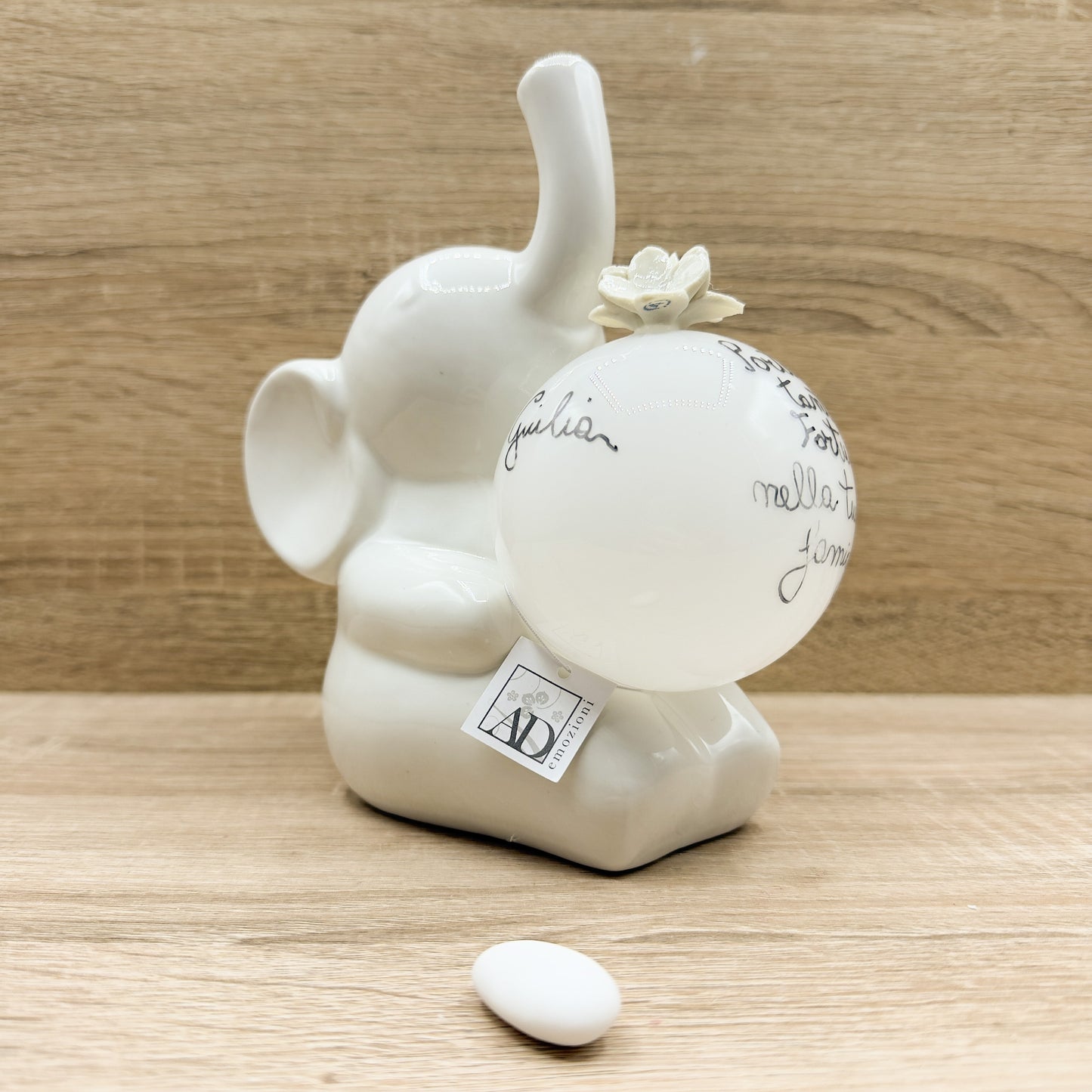 Lampada Elefante Bianco Con Frase Orchidea Bomboniere