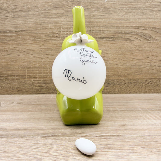 Lampada Elefante Verde Con Frase Orchidea Bomboniere