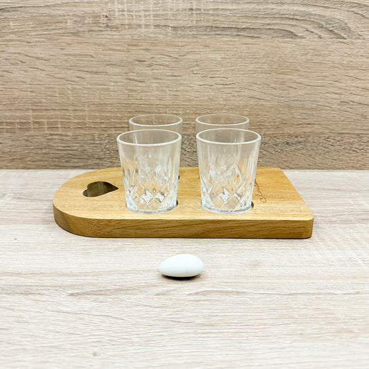 Vassoio Acacia con Quattro Bicchierini Claraluna