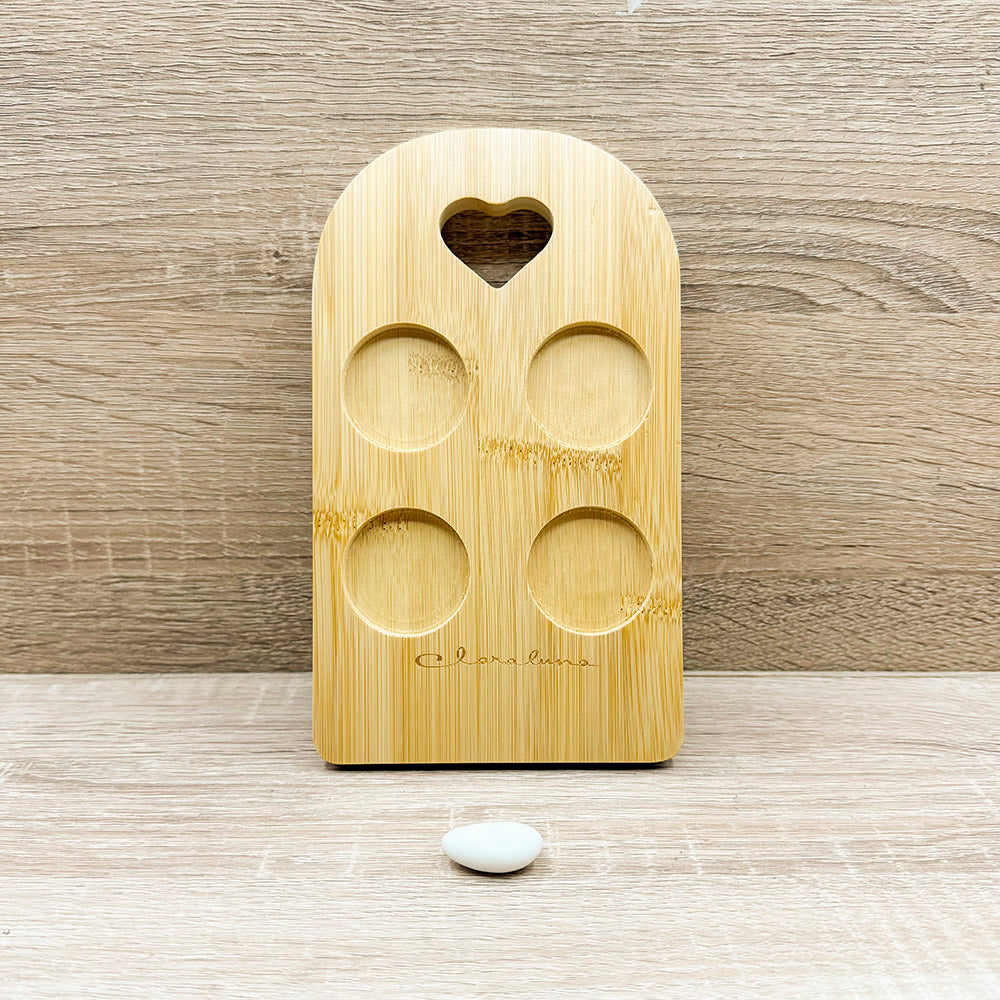 Vassoio Bamboo con Quattro Bicchierini Claraluna