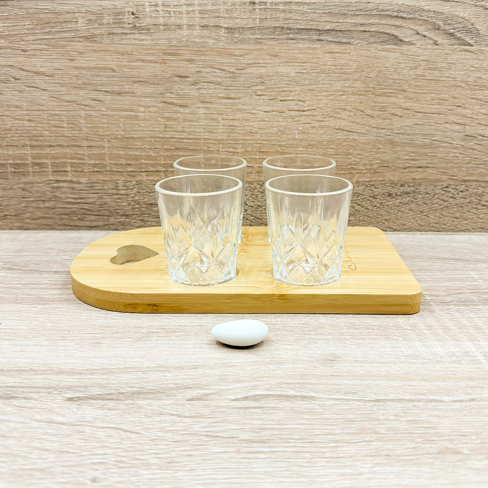 Vassoio Bamboo con Quattro Bicchierini Claraluna