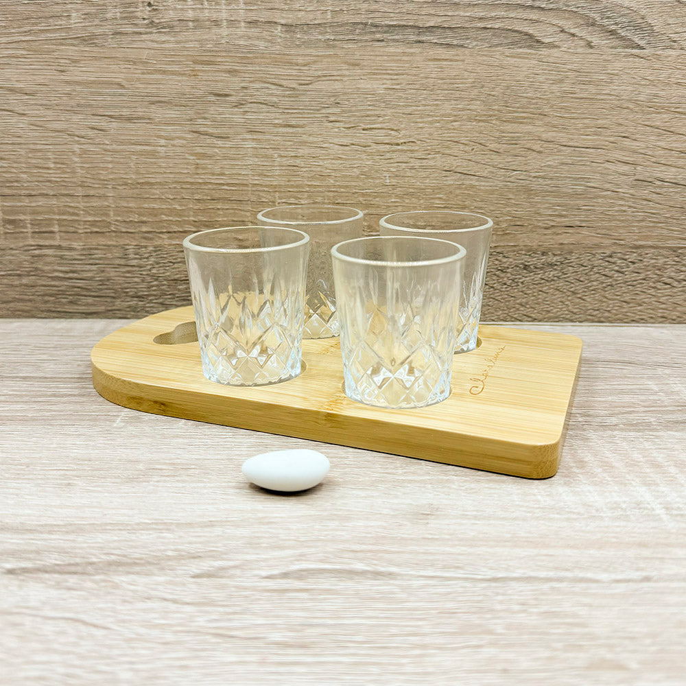 Vassoio Bamboo con Quattro Bicchierini Claraluna