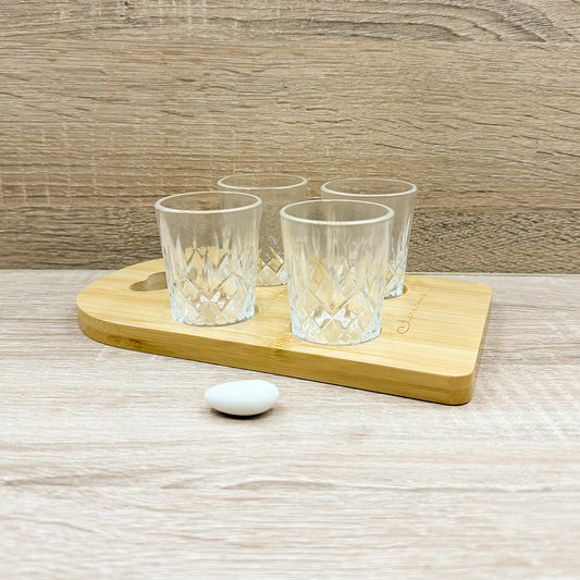 Vassoio Bamboo con Quattro Bicchierini Claraluna