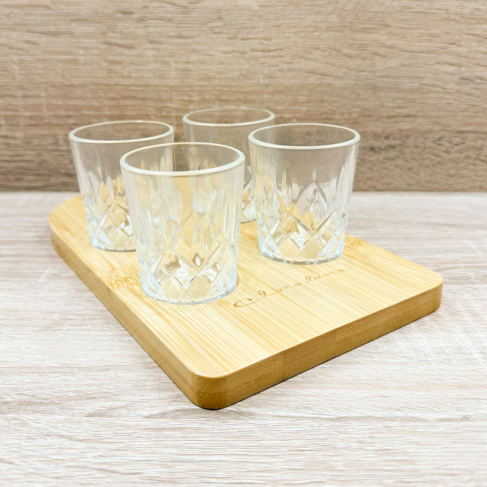 Vassoio Bamboo con Quattro Bicchierini Claraluna