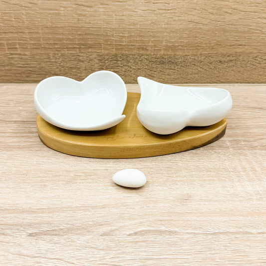 Vassoio Acacia con Due Ciotole Claraluna