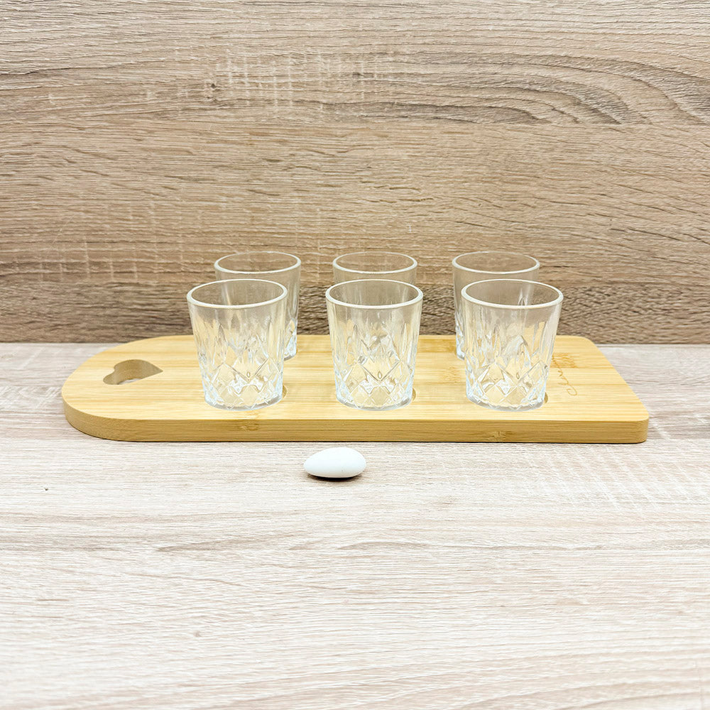 Vassoio Bamboo con Sei Bicchierini Claraluna