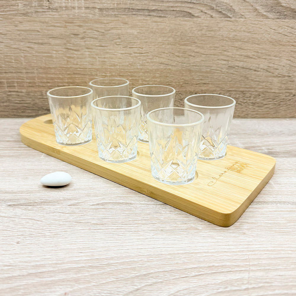 Vassoio Bamboo con Sei Bicchierini Claraluna