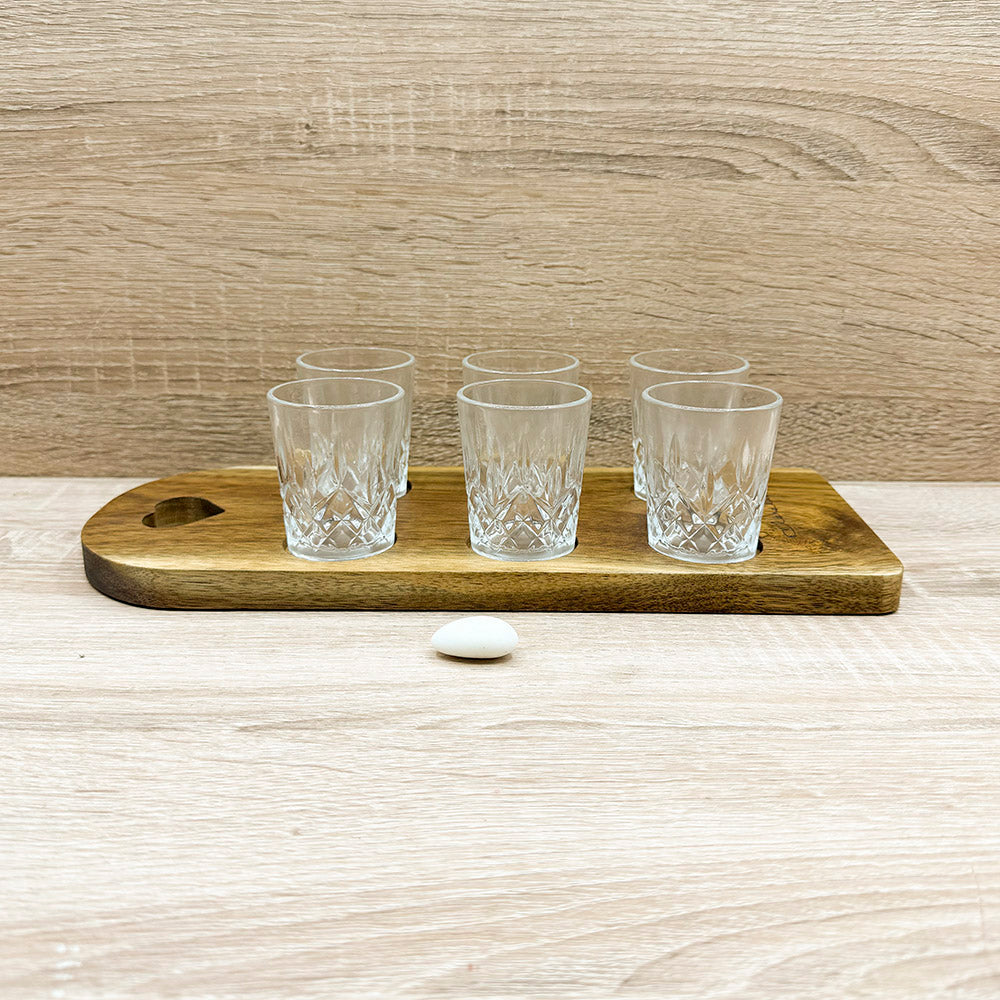 Vassoio Acacia con Sei Bicchierini Claraluna