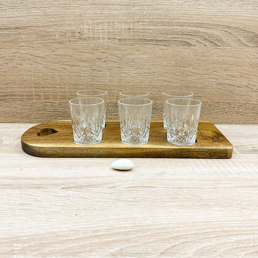 Vassoio Acacia con Sei Bicchierini Claraluna