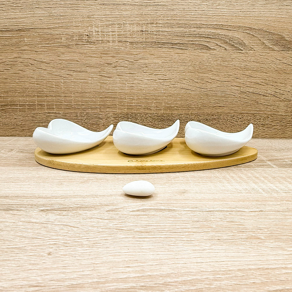 Vassoio Bamboo con Tre Ciotole Claraluna