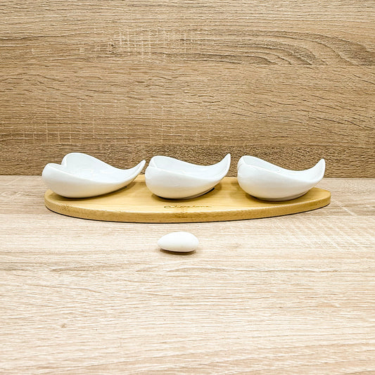 Vassoio Bamboo con Tre Ciotole Claraluna