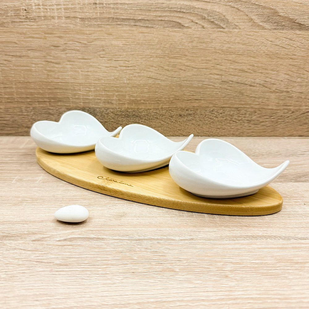 Vassoio Bamboo con Tre Ciotole Claraluna