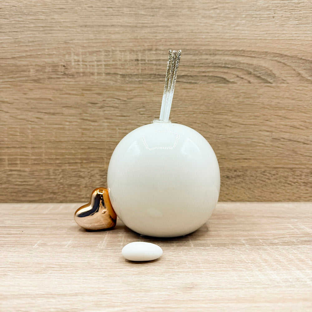 Profumatore Mappamondo Grande con Cuore Oro Rosa e Frase Claraluna