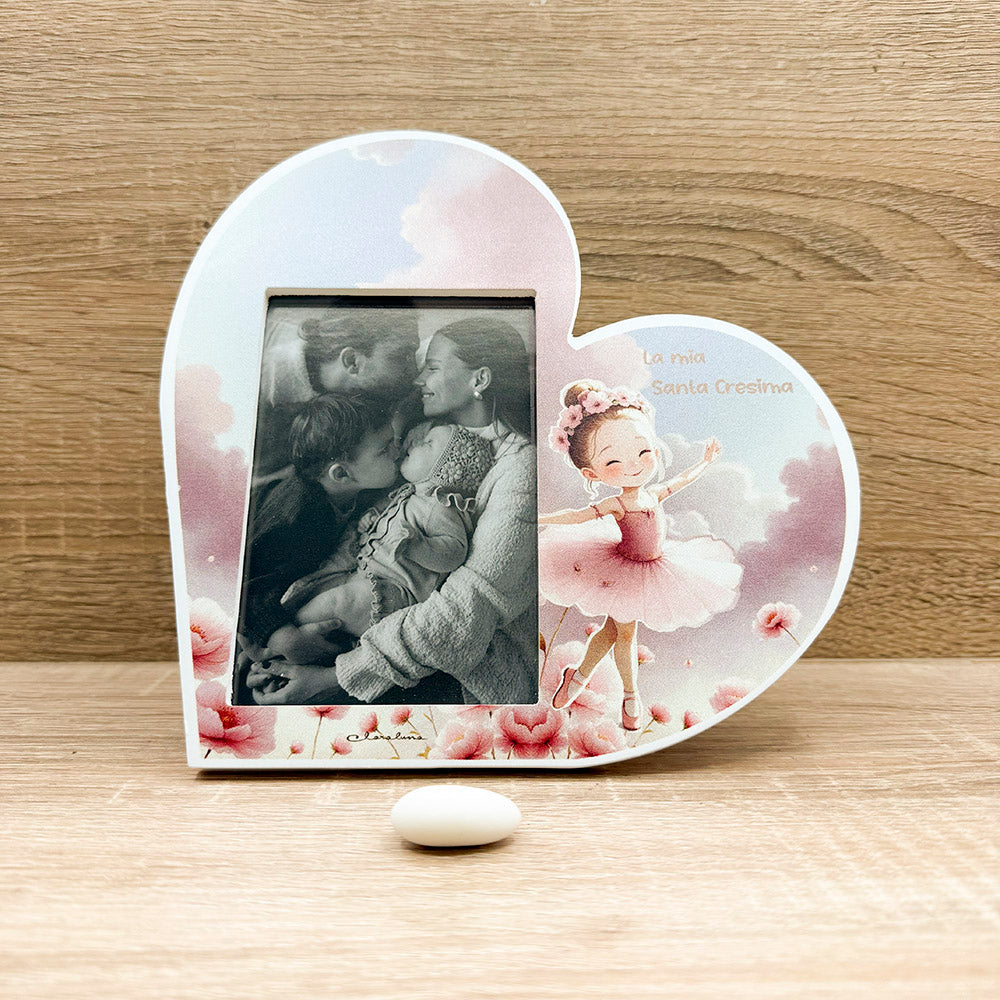 Portafoto Cuore Cresima Ballerina Claraluna