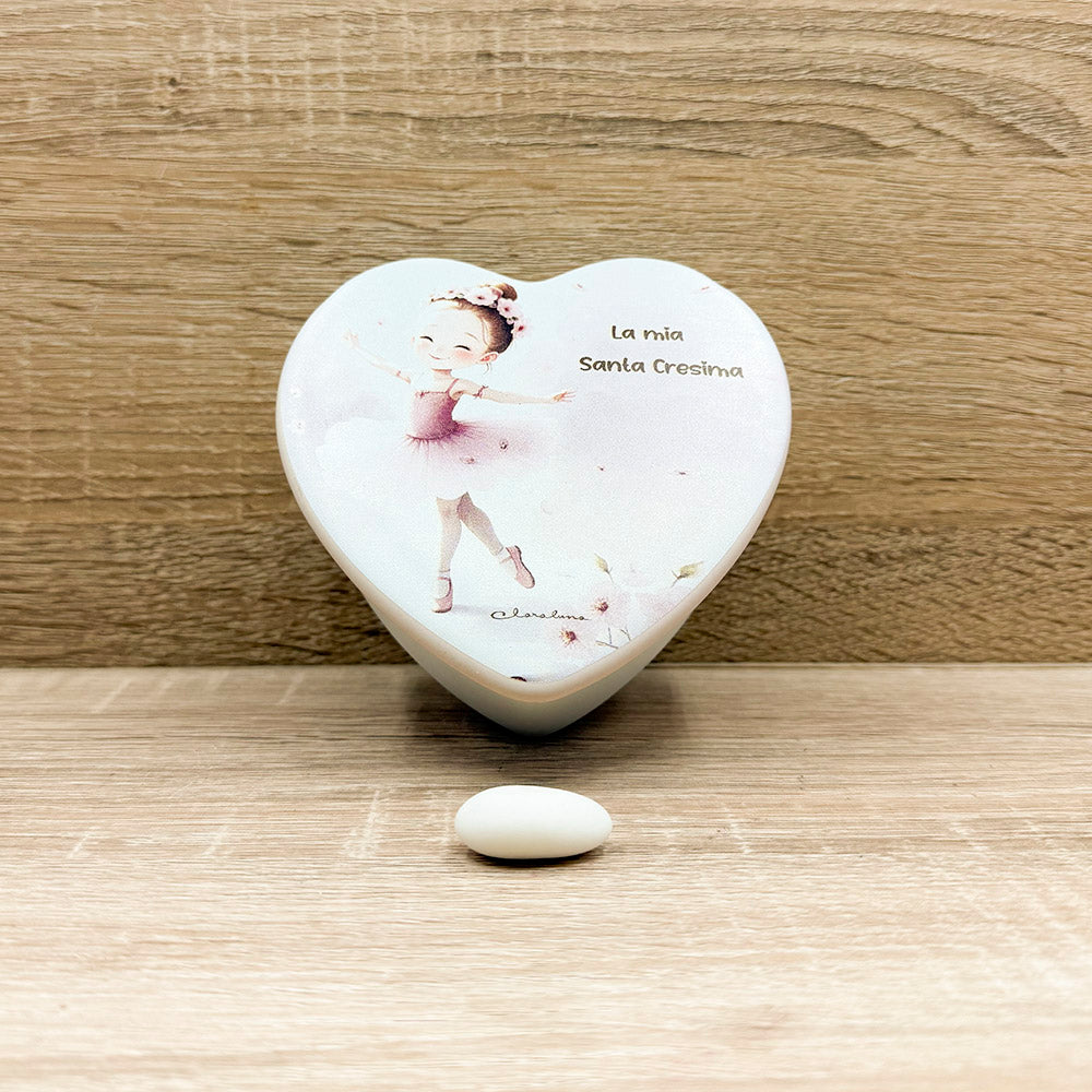 Scatola Cuore Ballerina Bimba Claraluna