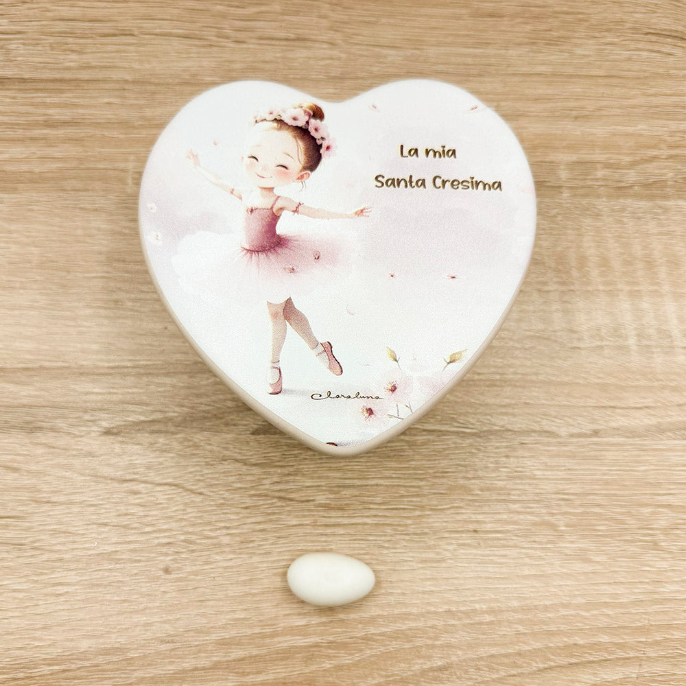 Scatola Cuore Ballerina Bimba Claraluna