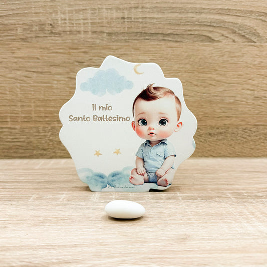 Quadretto Battesimo Bimbo Claraluna