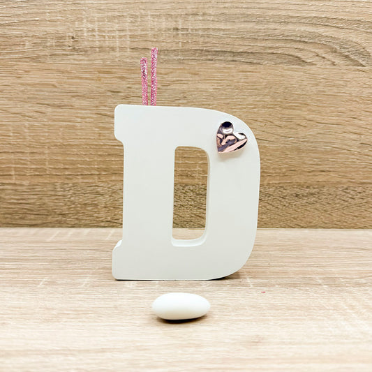Profumatore Lettera "D" con Cuore Rosa Claraluna