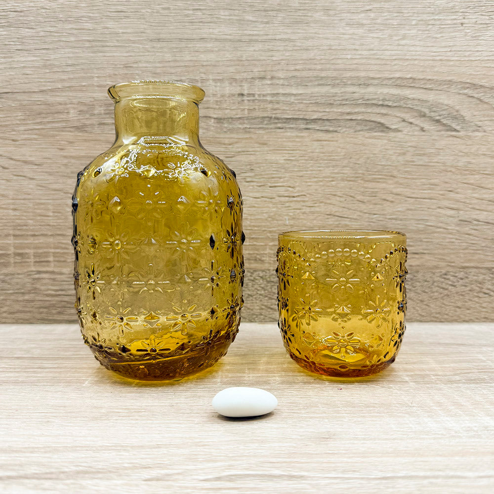 Caraffa con Bicchiere Gialla Claraluna
