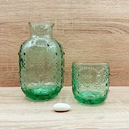 Caraffa con Bicchiere Verde Claraluna