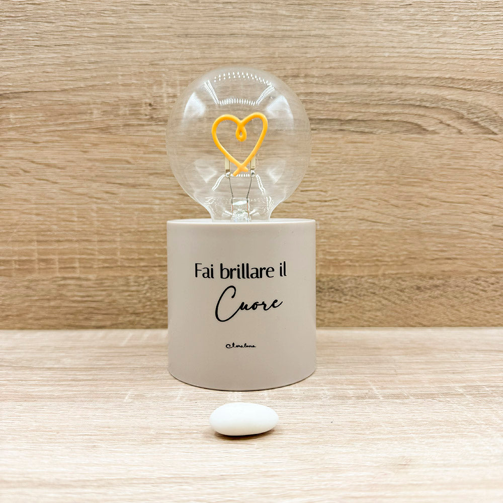 Lampada Led Tortora " Cuore " Claraluna