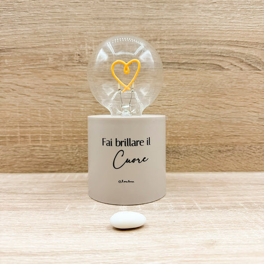 Lampada Led Tortora " Cuore " Claraluna