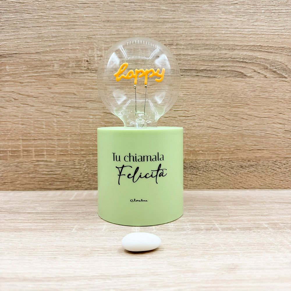 Lampada Led Verde " Happy " Claraluna