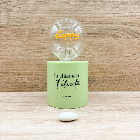 Lampada Led Verde " Happy " Claraluna