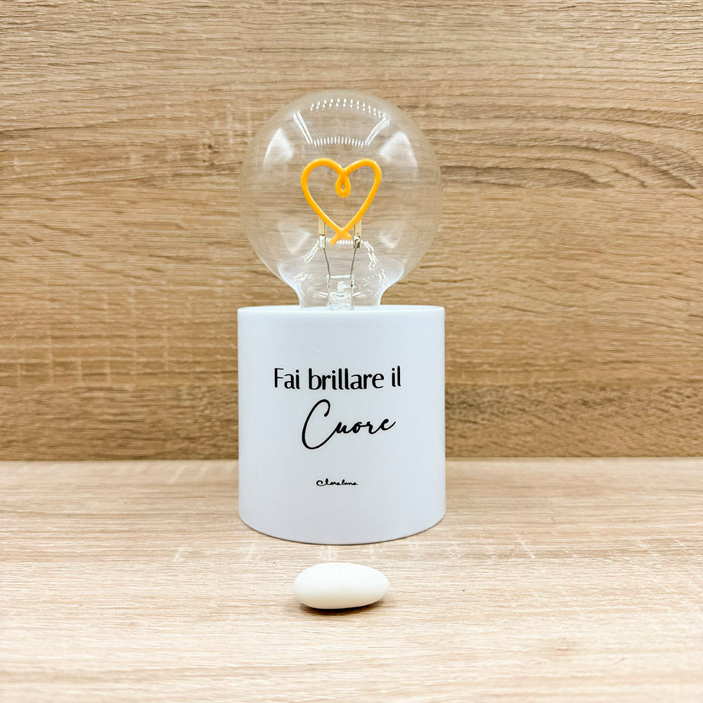 Lampada Led Bianca " Cuore " Claraluna