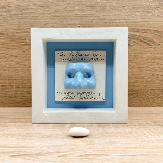 Quadretto Pulcinella Azzurro Bella Napoli