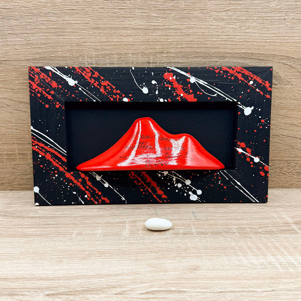 Quadretto Nero Con Vesuvio Bella Napoli