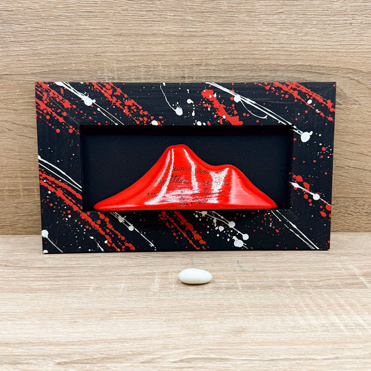 Quadretto Nero Con Vesuvio Bella Napoli