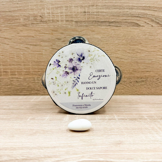 Tamburello Fiori Lilla Claraluna