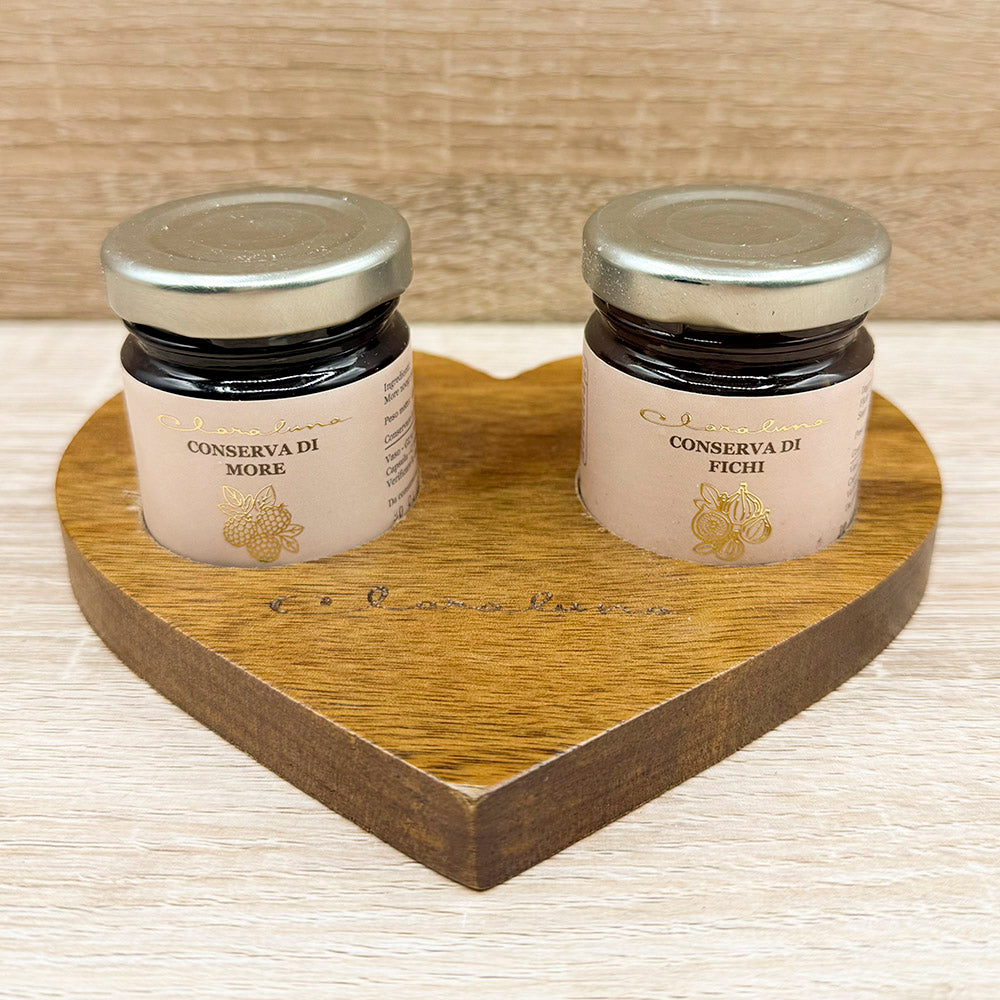 Vassoio Acacia con Set Marmellata Fichi e Mora Claraluna