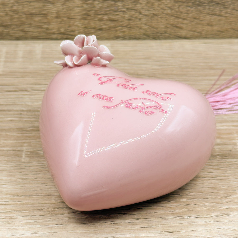 Cuore Rosa Con Frase Orchidea Bomboniere